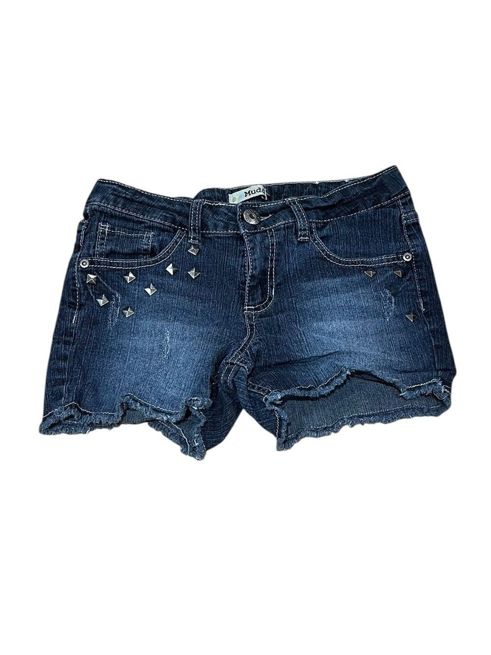 Mudd Blue Denim Shorts with Stud Details